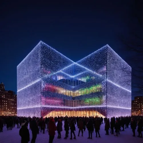Bjarke Ingels design inception architecture with christmas light all over the architecture in New York City experience designed to be entered and explored. Explore how distinct architectural styles ca