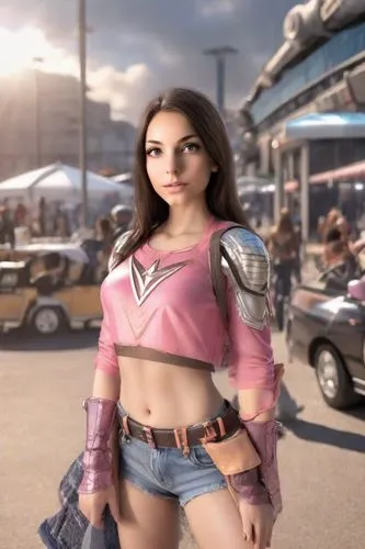 девушка супергерой,an animated female in pink and black outfit,midriff,car hop,midriffs,marina,super heroine,retro girl,wonder woman city,retro woman,girl and car,barbie,barbie doll,meg,car dealership