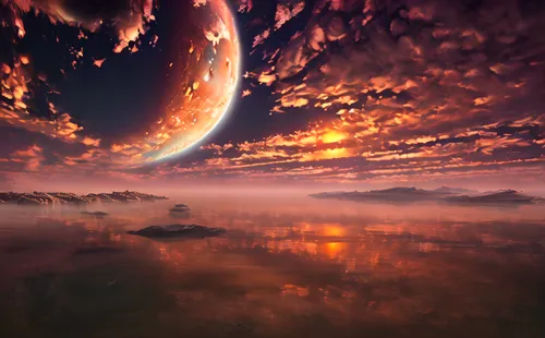 alien planet,fantasy landscape,alien world,futuristic landscape,fire planet,lunar landscape,exoplanet,planet alien sky,space art,planet,fantasy picture,volcanic landscape,planet eart,terraforming,red 
