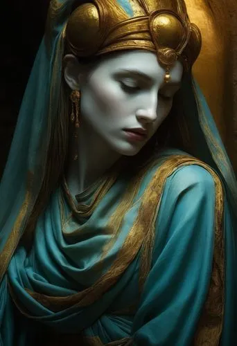A hyper-detailed, photorealistic, cinematic full-body portrait of Mary Magdalene, the most enigmatic and contradictory woman of the New Testament. She is the penitent sinner, the noble-born follower, 