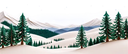 Winter landscape, snowflakes gently falling, soft focus, white snow, evergreen trees, bare branches, snow-covered mountains, misty atmosphere, warm lighting, panoramic view, cinematic composition, sha
