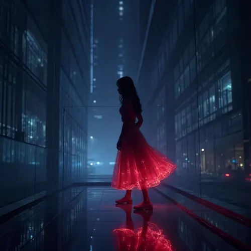 red shoes,man in red dress,dance silhouette,lady in red,girl in red dress,fantasia,girl walking away,a girl in a dress,red matrix,girl in a long dress,red gown,night view of red rose,silhouette,aerith