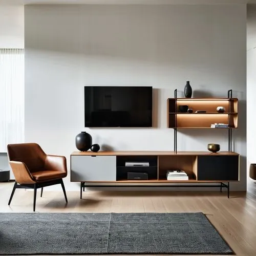 a modern living room with a tv on the wall,minotti,danish furniture,tv cabinet,anastassiades,modern minimalist lounge,cassina,scandinavian style,natuzzi,contemporary decor,living room modern tv,olufse