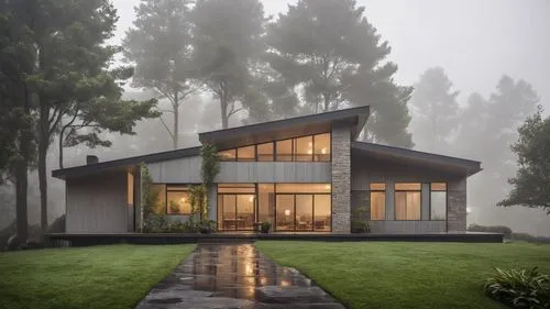 3 Bedroom House Design,mid century house,modern house,3d rendering,modern architecture,cubic house,render,dunes house,timber house,foggy landscape,cube house,house in the forest,frame house,mid centur