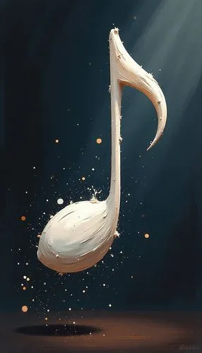 Prompt: Expressive and gestural art of a Pixar Musical notes inspired by Disney Concept artists. Expressive Brushwork, Rich with Emotion, Broad Gritty marks, complex composition, Accents of White and 