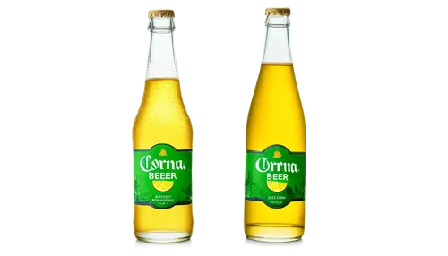 Corona beer bottle, cold condensation, lime wedge, green label, golden beer liquid, frosty glass, beach scene inspired, summer vibes, warm lighting, shallow depth of field, 3/4 composition, panoramic 