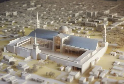 a model of a school with some buildings and trees,big mosque,mosques,grand mosque,tilt shift,city mosque,muezzin,alabaster mosque,star mosque,mosque,blue mosque,to mosque,mecca,caliphs,miniaturized,mi