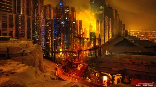dubai marina,fantasy city,dubai,jbr,kowloon city,metropolis,destroyed city,dubai desert,tallest hotel dubai,3d fantasy,wallpaper dubai,scale model,shanghai,construction set,post-apocalyptic landscape,