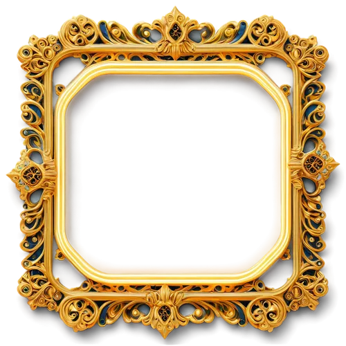 ornate frame, intricate patterns, golden accents, luxurious feel, high-resolution, scalable, editable, colorful, symmetrical composition, ornamental elements, 3D-like shading, metallic texture, detail