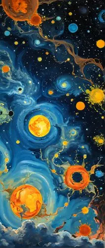 In a surreal landscape, a captivating image of Earth and the universe encompasses the interconnectedness of our planet in a cosmic scene. Surrounded by stars and galaxies, this vibrant image captures 