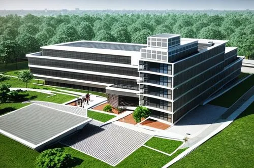 architecture, building, render, campus building, modern, realistic,biotechnology research institute,new building,3d rendering,modern building,appartment building,school design,office building,research