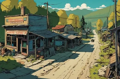  Game Scene, Wild angle view,township,rivertown,overland,smalltown,small towns,barkerville,wooden houses,butka,abernathy,smoketown,gulch,aurora village,storybrooke,whorwood,ramshackle,sidestreet,river