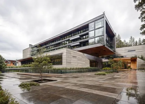 day, heavy rain,modern architecture,whistler,modern house,new building,timber house,british columbia,business school,cube house,glass facade,corten steel,modern building,dunes house,music conservatory