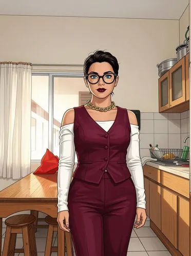 transform female to look more appealing.

Transform the image into a high quality 8K  Ghibli illustration.   bright blue eyes and dark red lipstick. Ensure the characters have beautiful faces and dyna