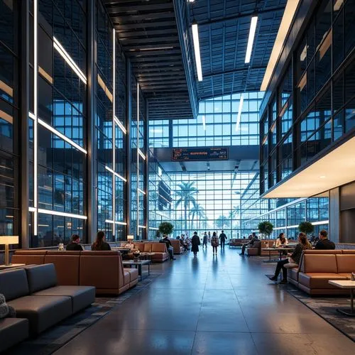 Airport Futurism Style Building Interior Design Ideas