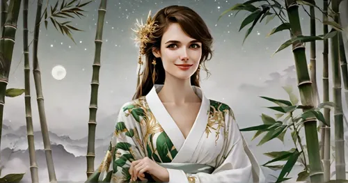 ao dai,miss circassian,oriental princess,bamboo flute,geisha girl,art deco woman,jasmine flower,geisha,lily of the nile,jasmine blossom,suit of the snow maiden,oriental painting,chinese art,jasmine,fo