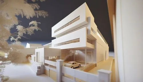 a house with a lot of windows and cars outside of it,prefab,prefabs,prefabricated,property,prefabrication,property exhibition