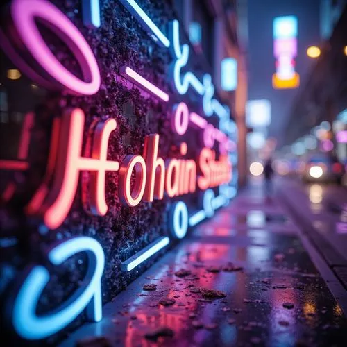 Vibrant digital artwork, futuristic neon lights, pastel gradients, iridescent hues, metallic accents, bold typography, abstract shapes, 3D visualizations, atmospheric misting effects, soft focus blur,