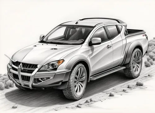 crear una 4x4 camioneta mitsubishi de grandes ruedas por un camino de tierra,a pencil drawing of the front end of a vehicle,car drawing,illustration of a car,off-road car,cartoon car,off road toy,off-