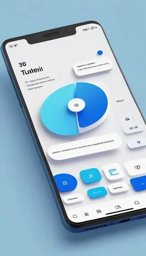 Android app, clean architecture, modern design, minimalist style, white background, simple shapes, blue accents, rounded corners, minimal shadows, 3D visual effect, subtle animations, intuitive interf