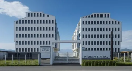 COLRS SHOULD BE GREY AND WHITE, GATE BLACK, ,headquaters,headquarter,bauhaus,metaldyne,industrial building,staroffice,statoilhydro,earth station,office buildings,aqua studio,office building,plattenbau
