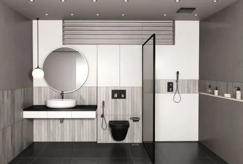 a bathroom with sink, mirror, shower stall and toilet,modern minimalist bathroom,luxury bathroom,washroom,search interior solutions,washrooms,bathroom,lavatory,interior modern design,contemporary deco