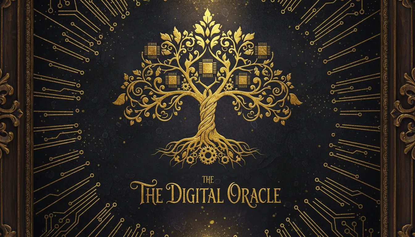 एक गहरे रंग की पृष्ठभूमि पर जटिल Gold Leaf विवरण वाले हाइपर-रियलिस्टिक AI-जनरेटेड पोस्टर का क्लोज-अप।