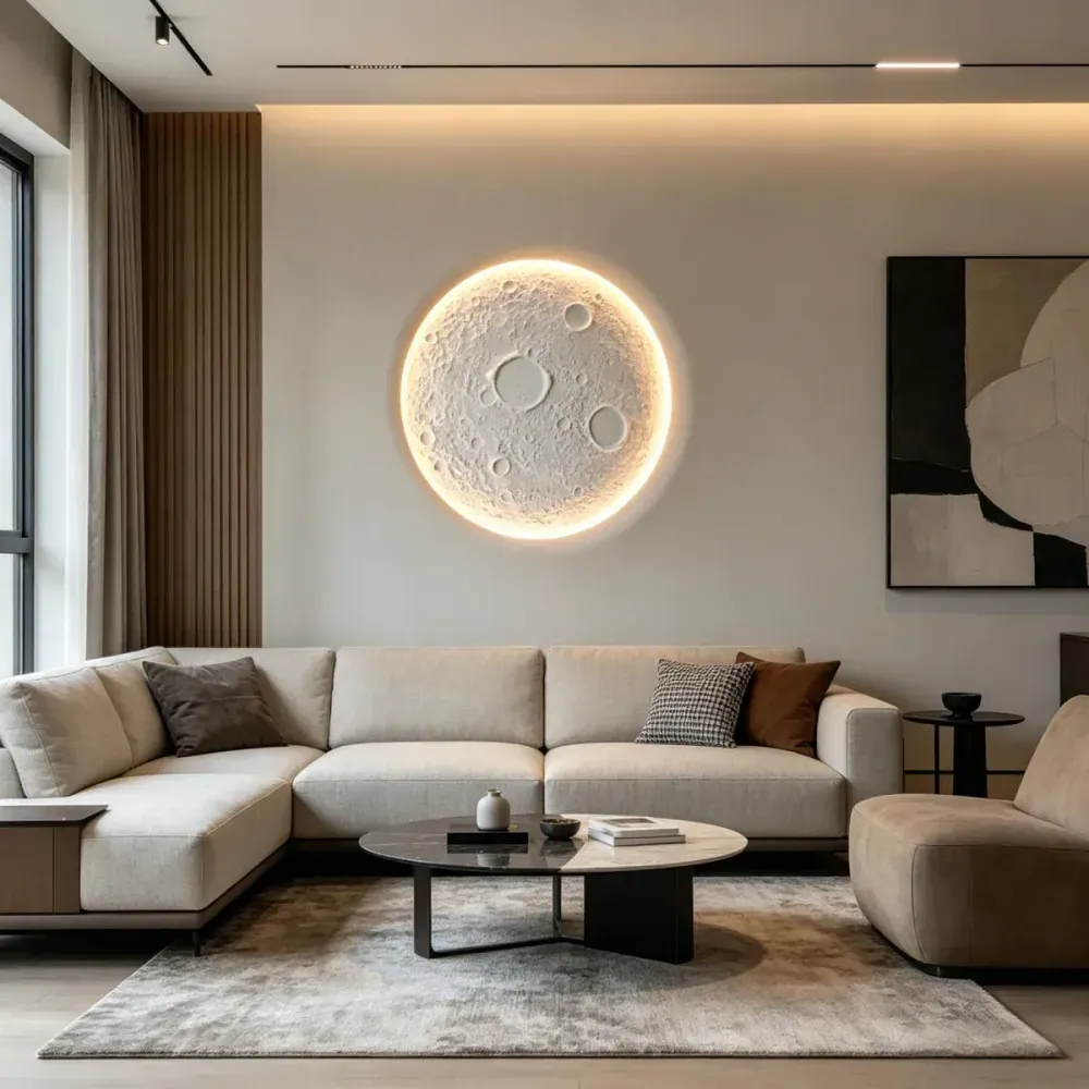 Recessed Moon Plaster Wall Lamp