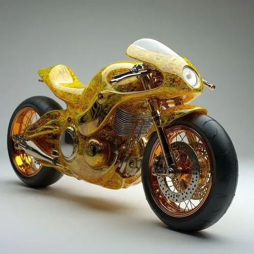 A futuristic gaa motorcycle designed for the urban commuter. The body is sleek and compact, with sharp, angular lines and a lightweight aluminum frame. The wheels are integrated into the body to minim