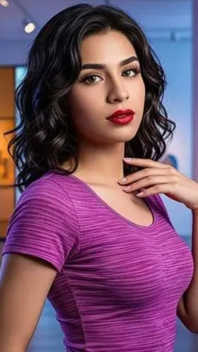 woman in black dres style 1950s.
background: A gleaming black 1950s sedan adorned with gold accents is cruising down a bustling retro-futuristic avenue, flanked by vibrant neon signs in hues of purple