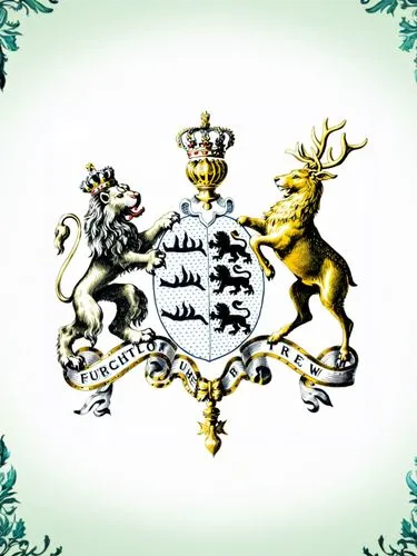 an ornate emblem with a lion and two lions,buckinghamshire,worcestershire,heraldic animal,nottinghamshire,armorial,heraldically