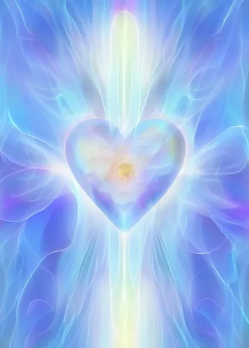 a computer generated blue heart with lots of light,heart chakra,divine healing energy,lotus hearts,heart energy,crown chakra flower,crown chakra
