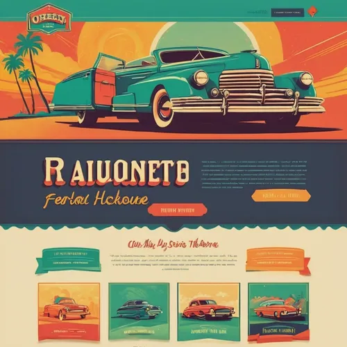 Design a retro-themed website header using a vibrant retro font.,retro automobile,abstract retro,travel trailer poster,retro background,retro style,retro car,retro vehicle,retro 1950's clip art,vintag
