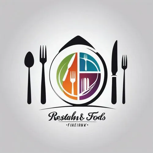 A Logo consisting of cutlery (such as forks and knives) and food icons to represent the food and culinary arts of the restaurant industry.
,foodservice,kedai,rojak,tehrik,faridkot,rohtak,food hut,fork