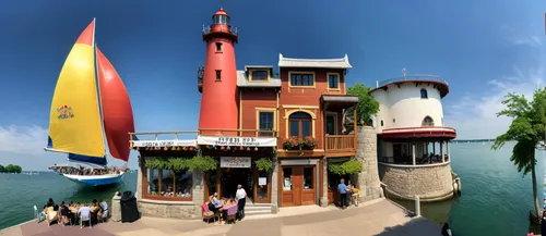 "doll village where the fasades is doll, and the rest is real".

the sun is high in the sky, casting a golden glow over the bustling streets. Lunchtime crowds gather in parks and outdoor seating areas