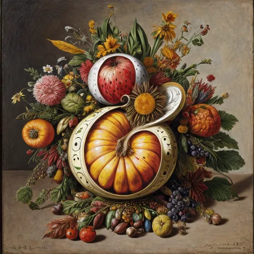 cornucopia,still-life,autumn still life,decorative squashes,still life with onions,still life of spring,still life,basket of fruit,summer still-life,decorative plate,fruit bowl,gourds,floral ornament,