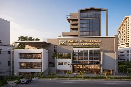 building with parking podium,a modern building with several stories on the front,luxury hotel,hotel complex,property exhibition,modern building,luxury property,contemporary,new building,luxury real es