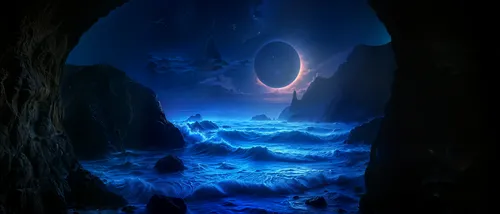 the inside of a cave is lit up and has water running out of it,blue cave,grotte,cave tour,cave,blue caves,ice cave