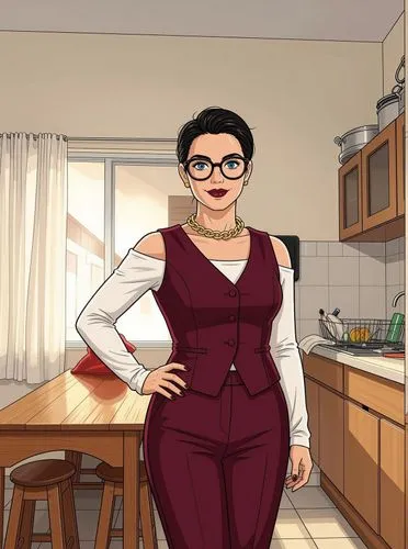 transform female to look more appealing.

Transform the image into a high quality 8K  Ghibli illustration.   bright blue eyes and dark red lipstick. Ensure the characters have beautiful faces and dyna