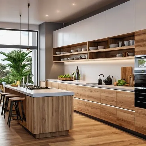 Cozinha moderna com moveis em madeira 
,modern kitchen interior,kitchen design,modern kitchen,modern minimalist kitchen,kitchen interior,wood casework,kitchens,tile kitchen,big kitchen,kitchenette,coc