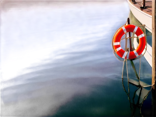 White sailboat, calm ocean, solo, morning sunlight, detailed reflection on water, sail unfolded, rope tied, wooden deck, metal railings, captain's wheel, lifebuoy, soft focus, 3/4 composition, warm co