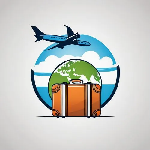A Logo consisting of the earth and travel-related icons (such as luggage or airplanes) that expresses the exploration and unique experiences of the Travel & Hospitality industry.
,world travel,globe t