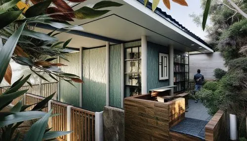 Cabaña finca San Isidro ,mid century house,landscape design sydney,garden design sydney,neutra,eichler,verandahs,landscape designers sydney,verandah,weatherboard,inverted cottage,weatherboards,mid cen