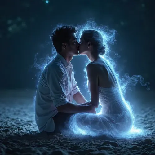 romantic scene,sylphs,drawing with light,magical moment,bioluminescent,ishq,soulforce,romantica,mediumship,arefin,love in air,romantic night,light painting,melian,souls,infinities,spiritualistic,light