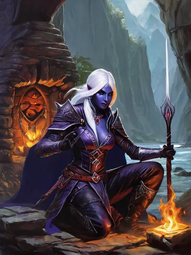 Drow 6 - Forgotten Realms by Fesbraa on DeviantArt,dark elf,undead warlock,dodge warlock,violet head elf,blue enchantress,magus,dane axe,mage,sorceress,grimm reaper,debt spell,the collector,collectibl