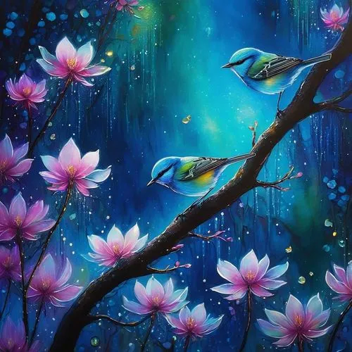 Birds chirped melodically, their songs carrying through the ancient trees as if celebrating the princess's arrival. Flowers bloomed in a vibrant tapestry of colors, each petal seeming to glisten with 