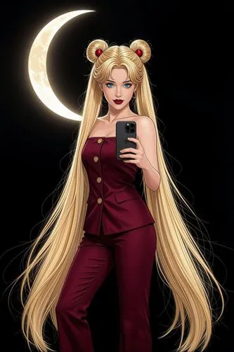 transform female to look more appealing, she is a 19 years old woman.

Transform the image into a high quality 8K  Ghibli illustration.   bright blue eyes and dark red lipstick. Ensure the characters 