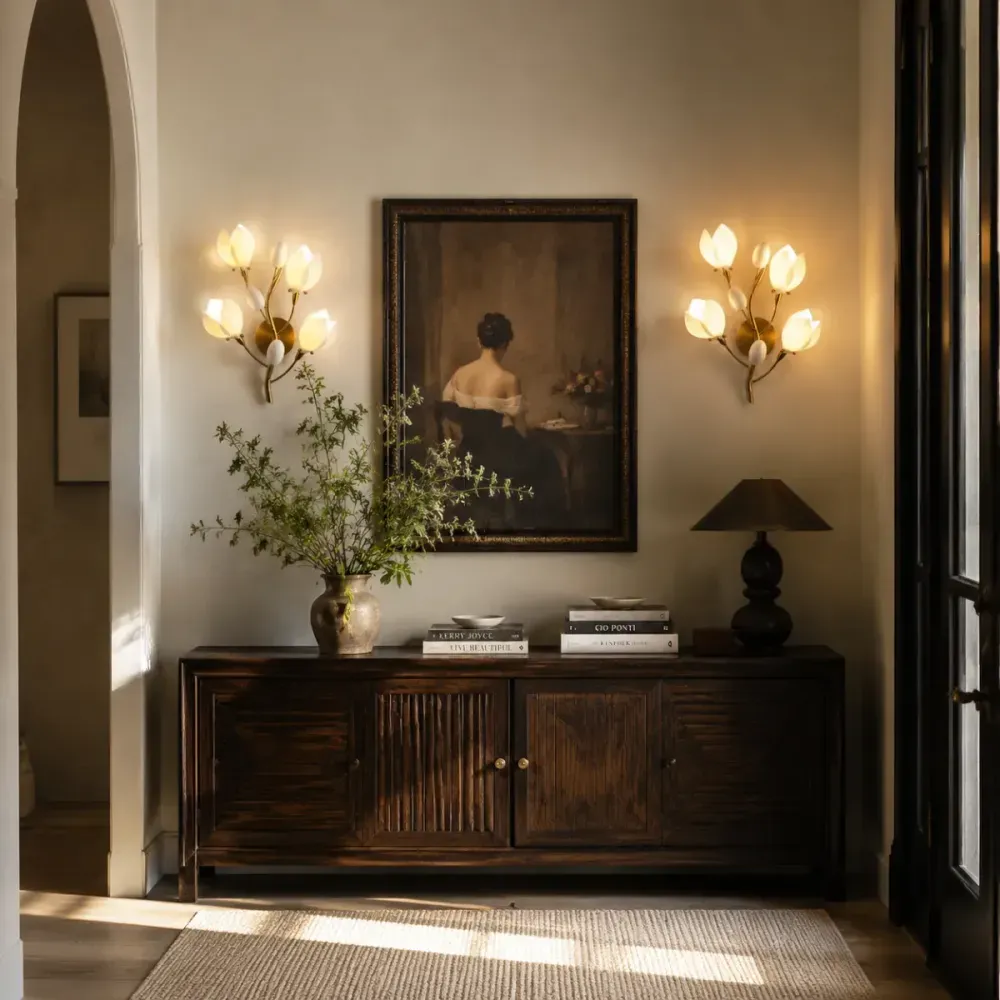 Aurelle Magnolia Branch Wall Lamp