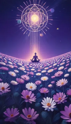 cosmic flower,starflower,meditator,flower of life,crown chakra flower,meditate,meditation,star flower,meditators,mantra om