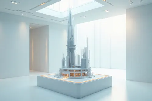 the structure is shaped like a building with a large spire,electric tower,one world trade center,skyscraper,steel tower,the energy tower,the skyscraper,metropolis,sky space concept,futuristic art muse